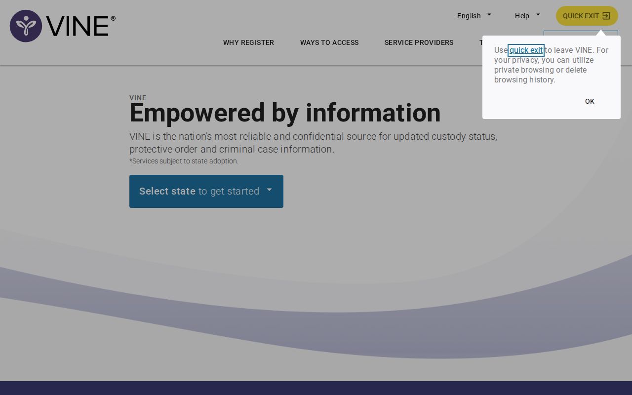 Putnam County VINE custody search interface