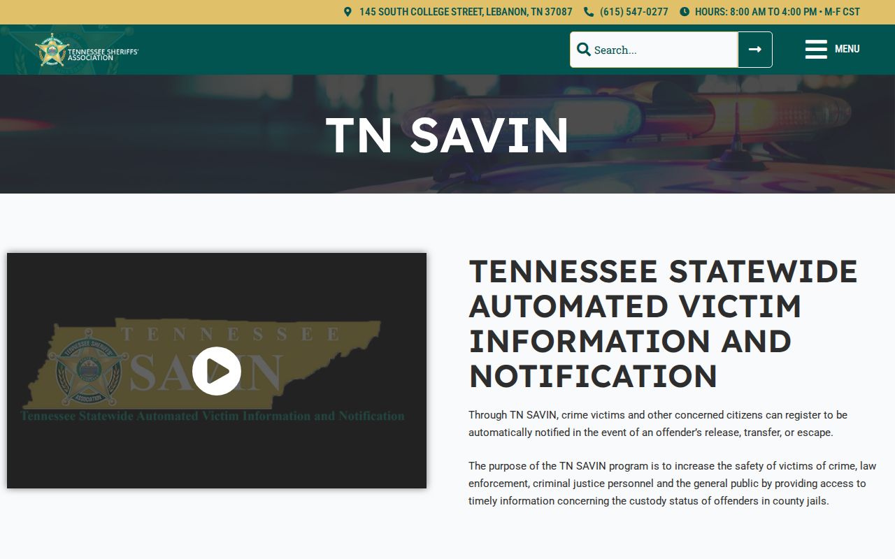 Tennessee SAVIN Putnam County notification details