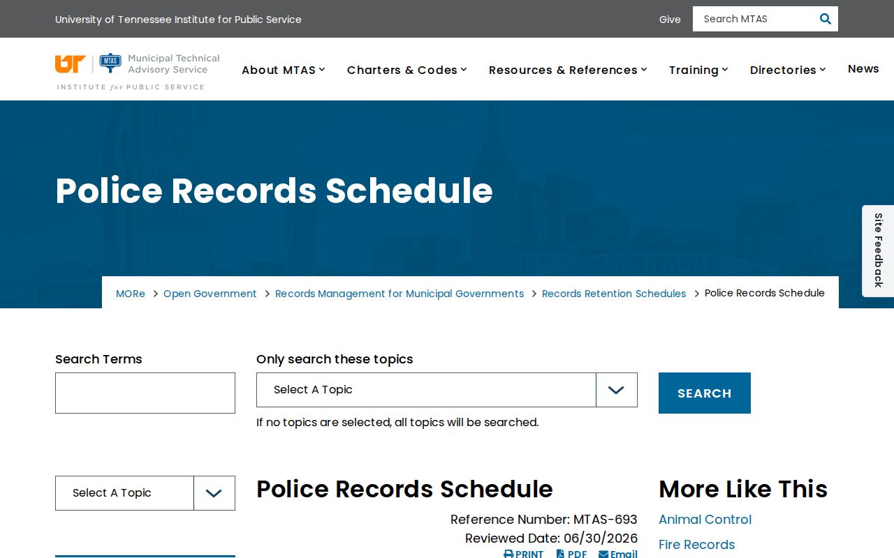 Putnam County arrest records retention source